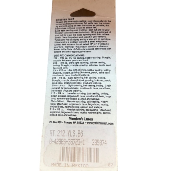 Worden's Original Rooster Tail Tackle - Picture 2 of 3